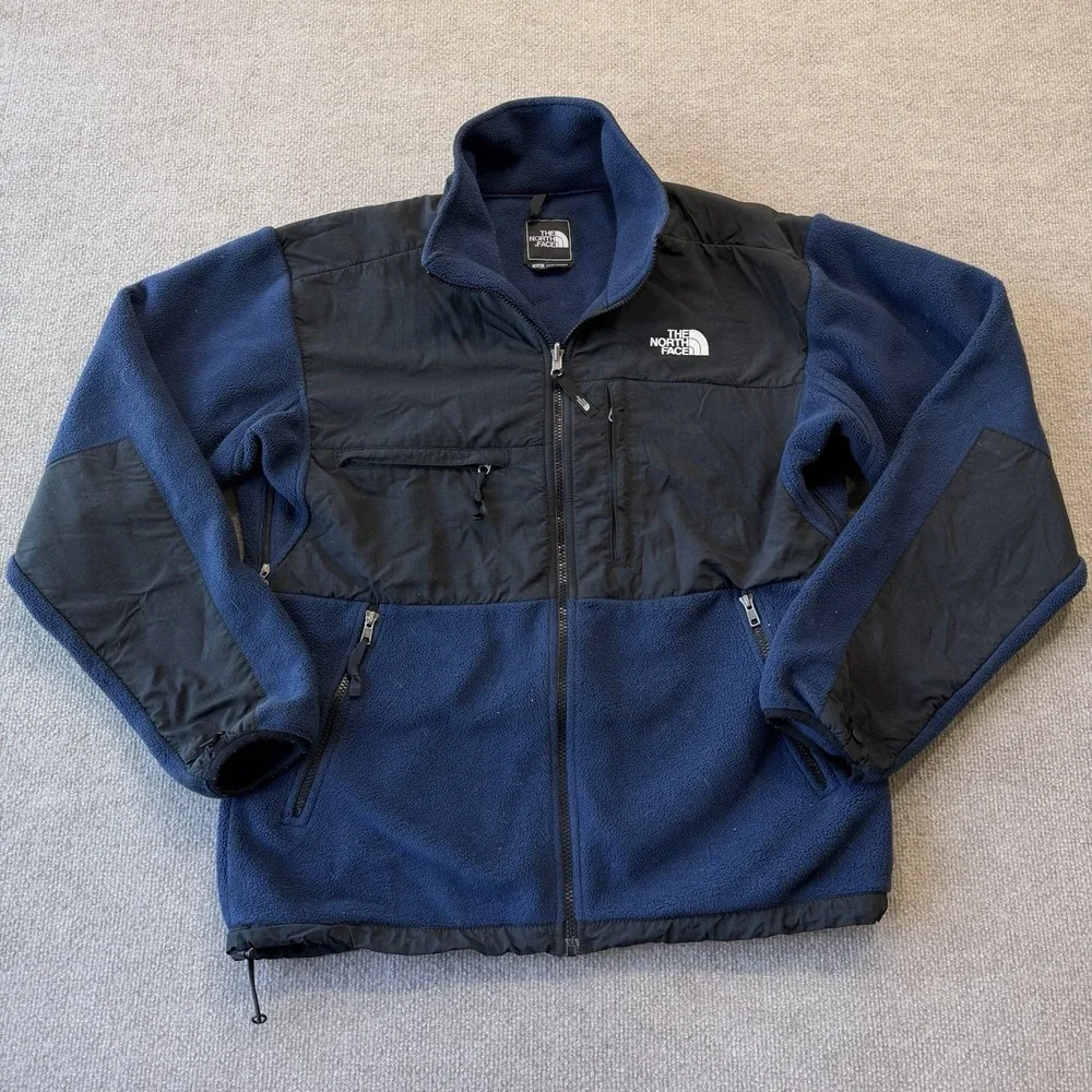 Vintage The North Face Denali Jacket Mens M Polartec Fleece Full Zip Blue Black‎